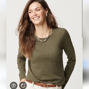 J. Crew Teddie Green Knit Sweater Long Sleeve Size Medium